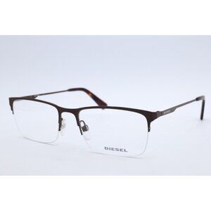 DIESEL DL 5347 050 Rectangle Dark Havana Eyeglasses Clear Lenses 55mm